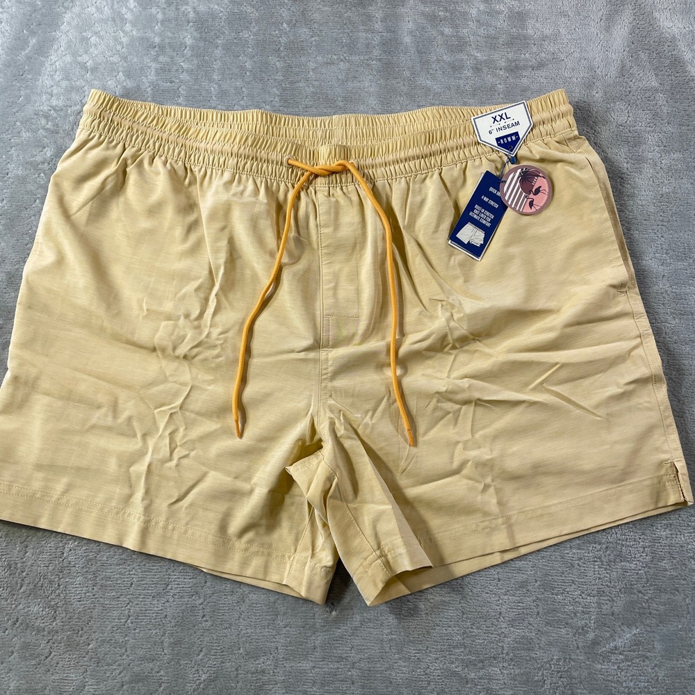 ROWM  Swim Trunks Mens XXL Yellow 6"‎ Quick Dry 4-Way Stretch Lined Pockets